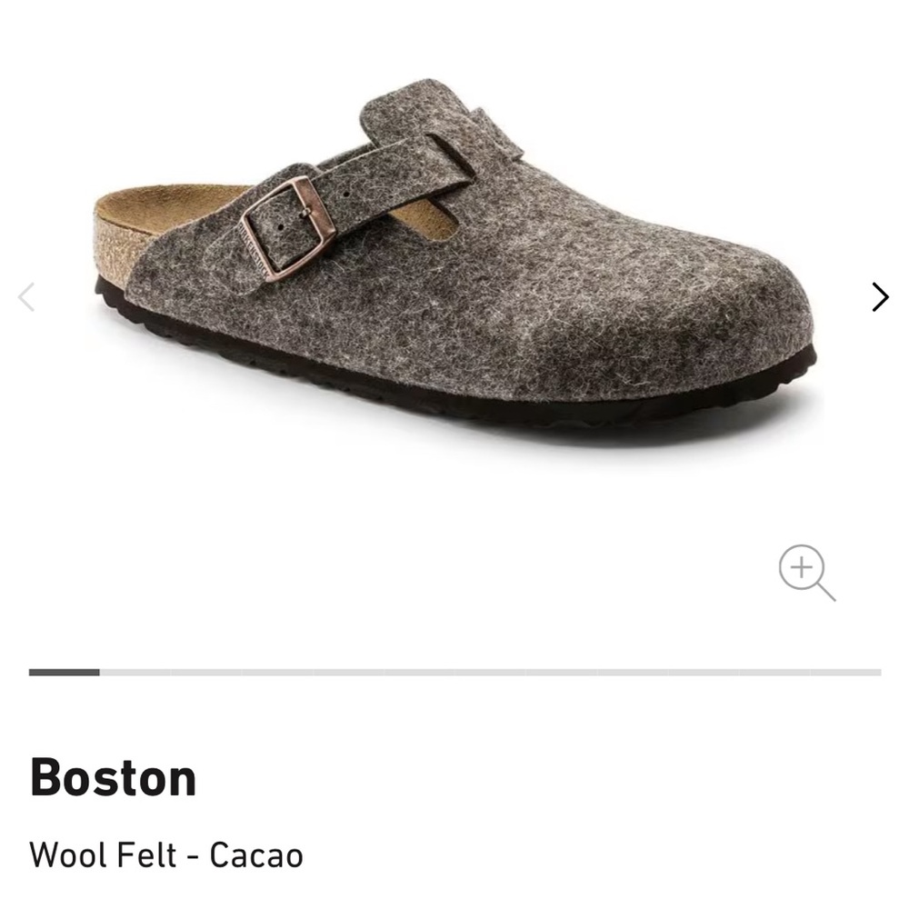 Gray/Brown Wool Felt Boston Clogs